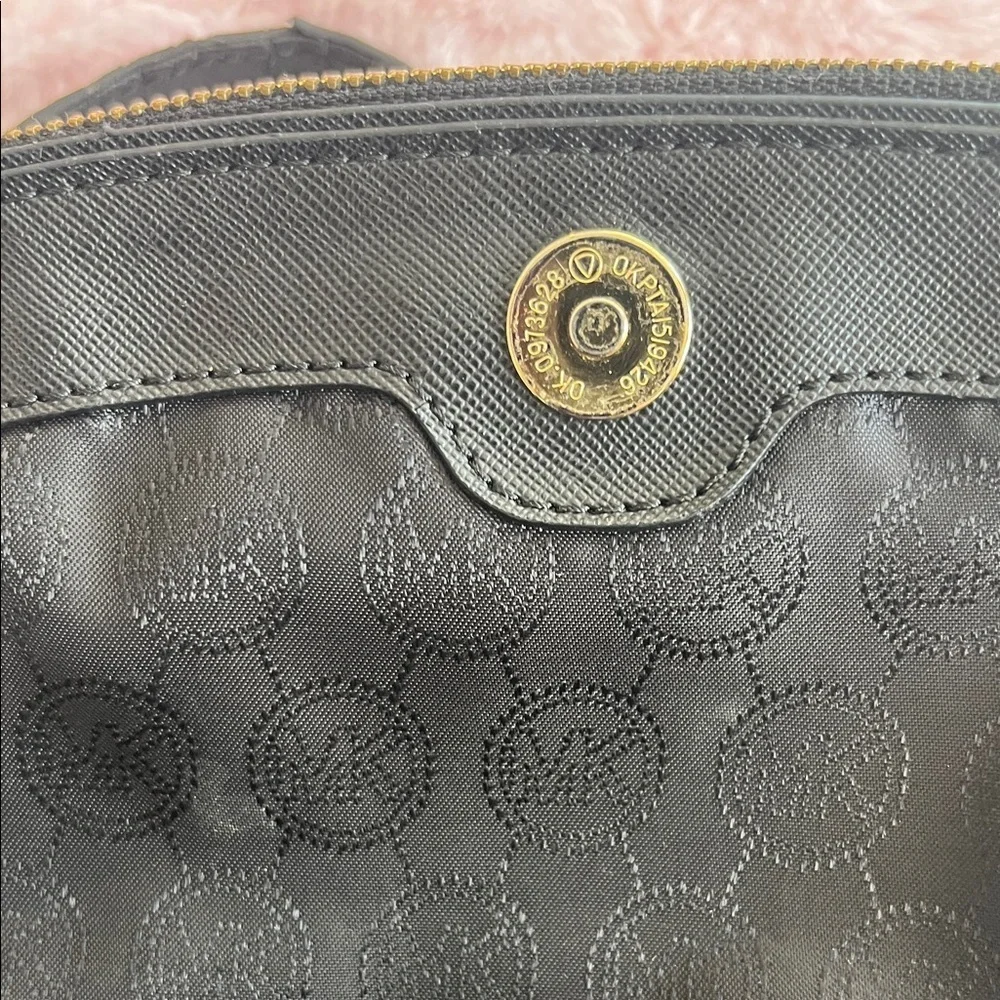 Michael Kors Black Shoulder Bag with Gold Accents